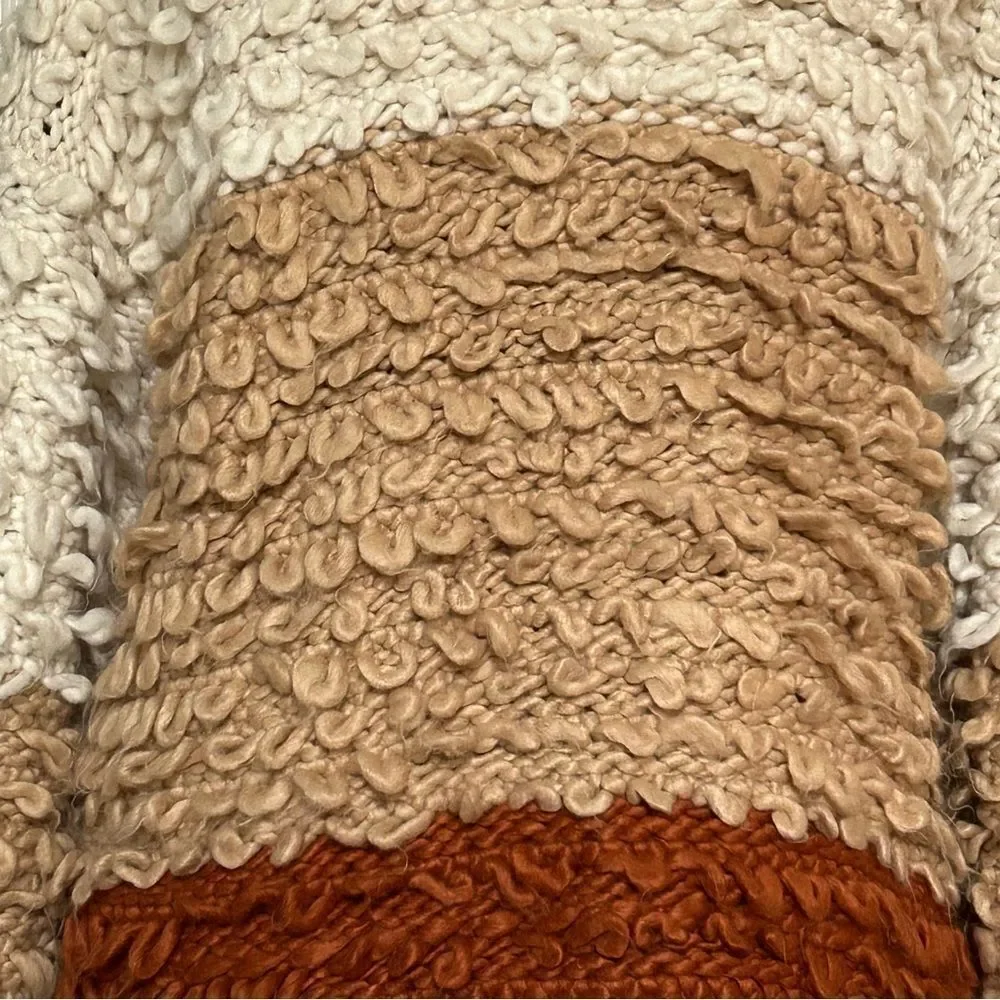 Oversized Slouchy Women’s Color Block Chunky Open Front Cardigan Sweater Medium